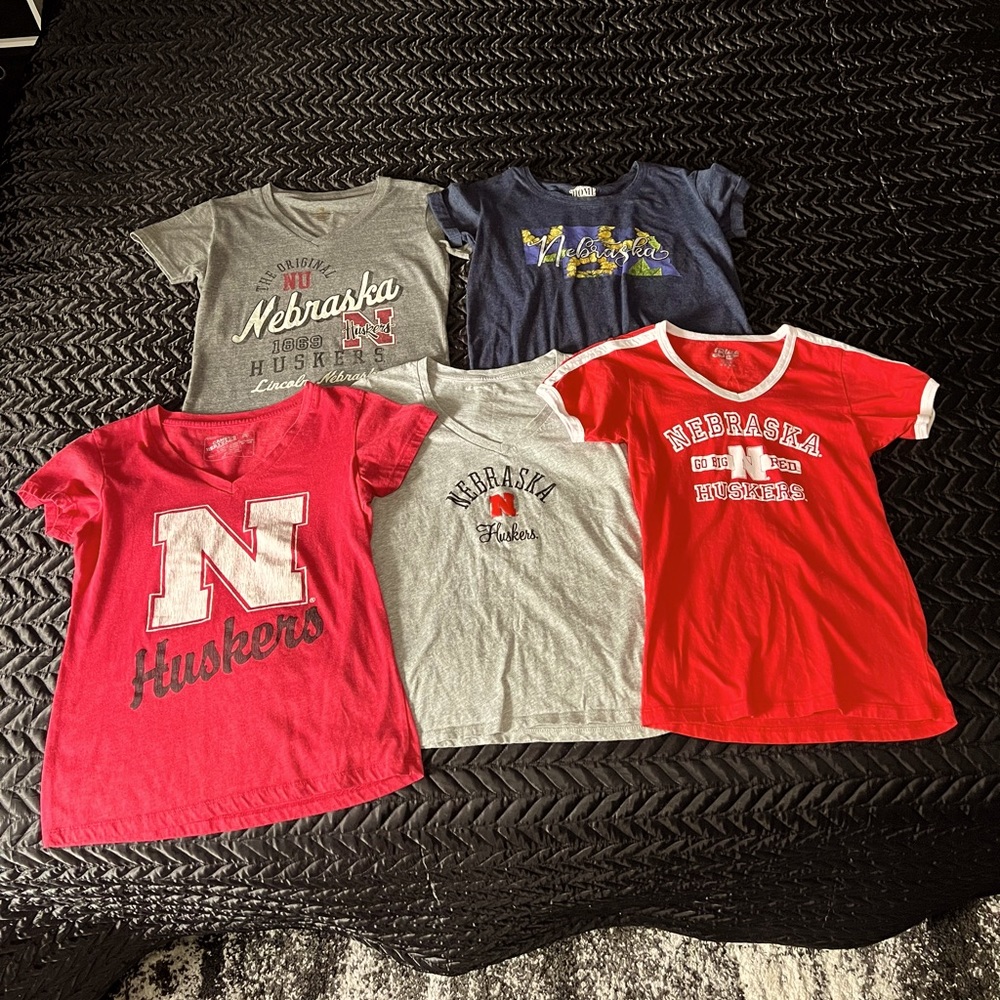 Nebraska Huskers Tops, Size S/M, Ladies Shirt Bundle, Sports Team, Cornhuskers